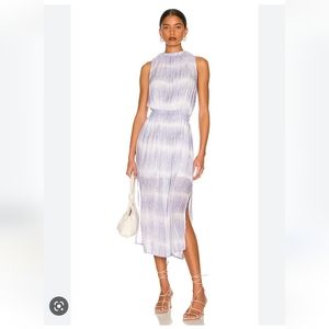 Bella Dahl Purple Lilac Cream Tie Dye Midi Dress Size Medium